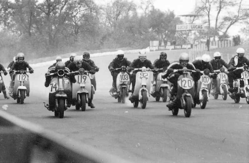 Vintage scooter racing in the UK